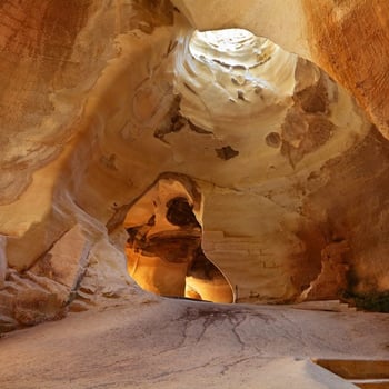 A view from one of the caves at Beit Guvrin National Park.