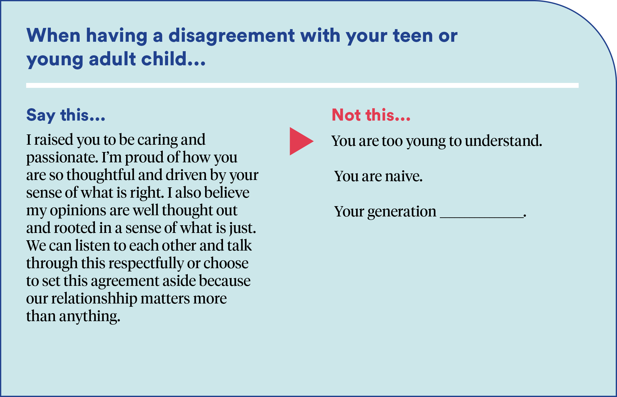 When Having a Disagreement With Your Teen or Young Adult Child