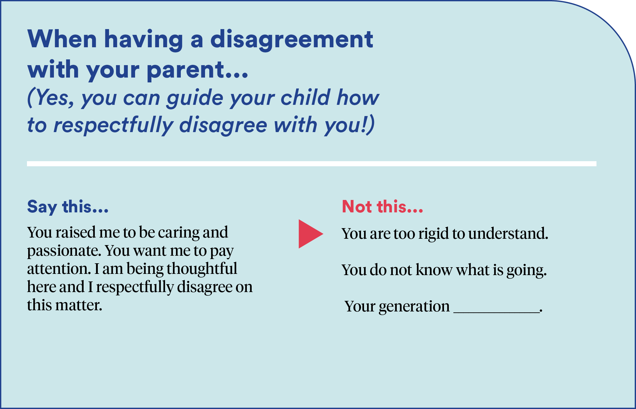 When Having a Disagreement With Your Parent