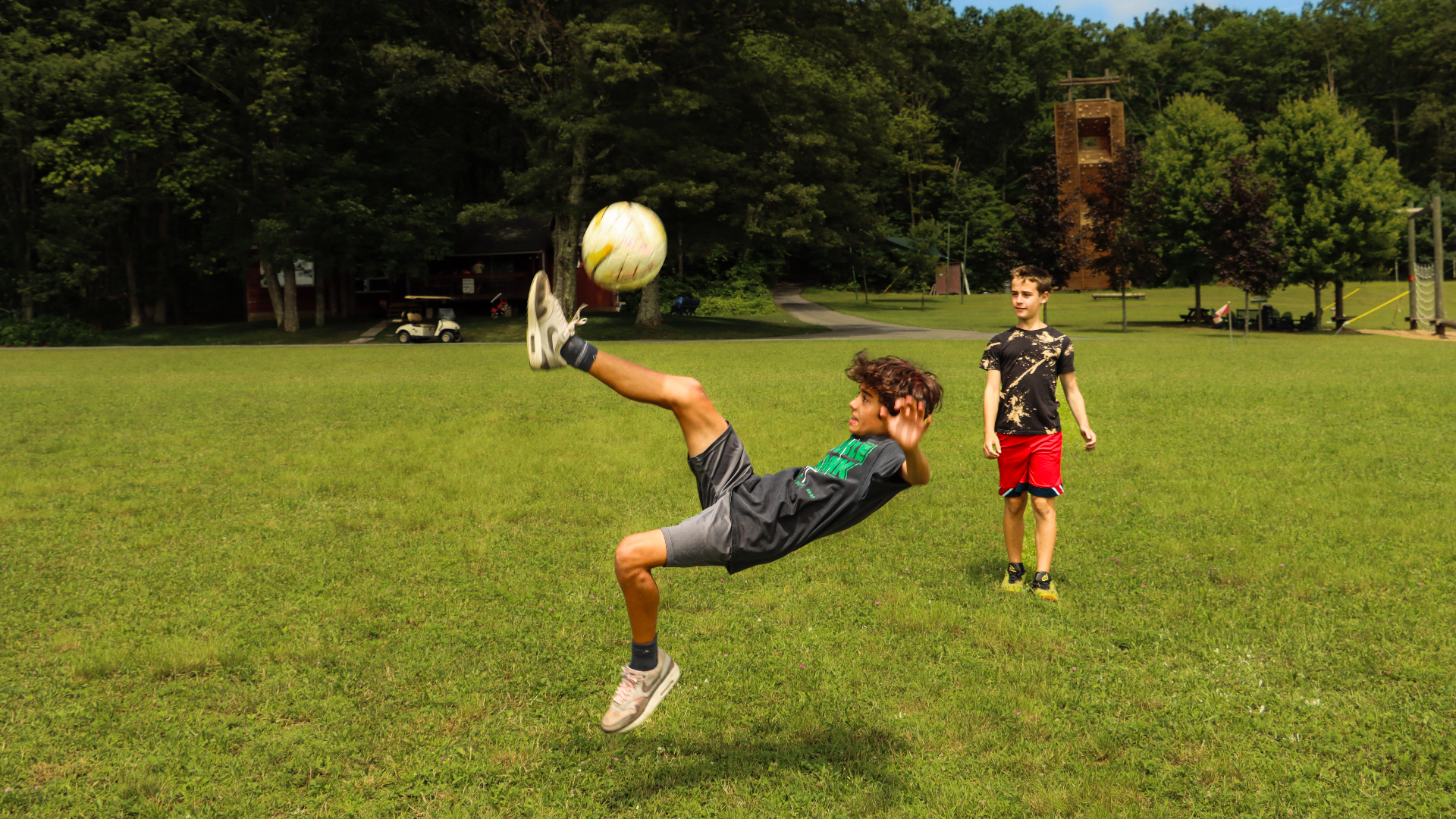 Campers building soccer skills and having fun. Courtesy: URJ Camp Harlam.