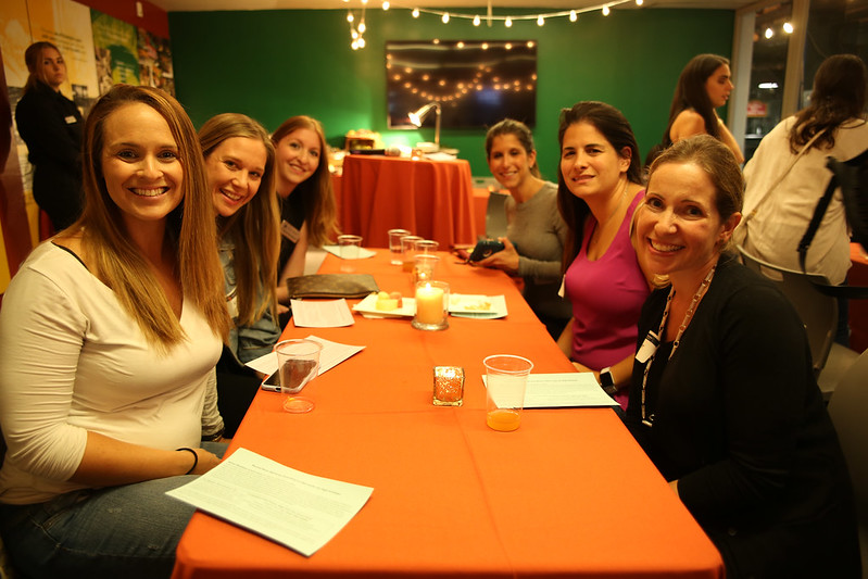 women at table