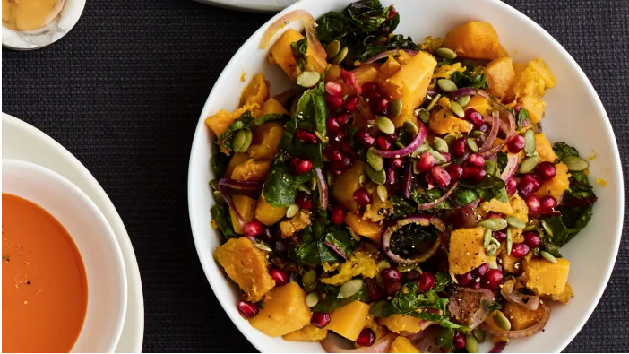 This Week's Nosh: Roasted Butternut Squash With Swiss Chard