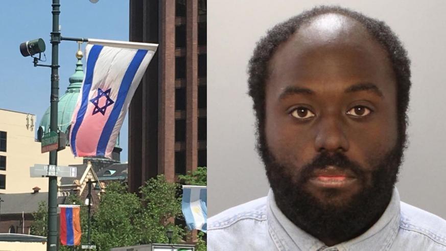 Man charged with vandalizing Israeli flag